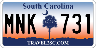 SC license plate MNK731