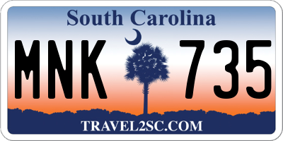 SC license plate MNK735