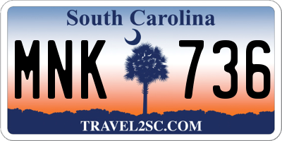 SC license plate MNK736