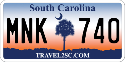 SC license plate MNK740