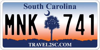 SC license plate MNK741