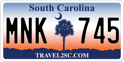 SC license plate MNK745