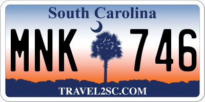 SC license plate MNK746