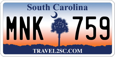SC license plate MNK759