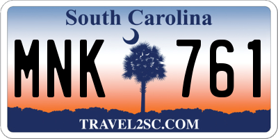 SC license plate MNK761