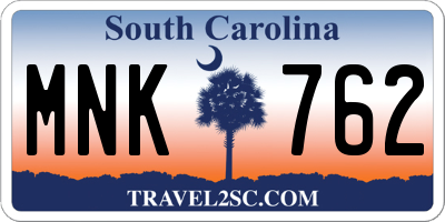SC license plate MNK762