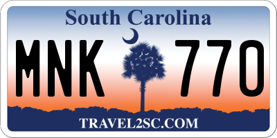 SC license plate MNK770
