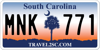 SC license plate MNK771