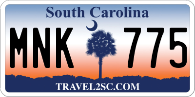 SC license plate MNK775