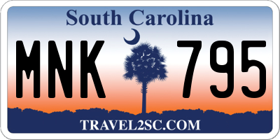 SC license plate MNK795