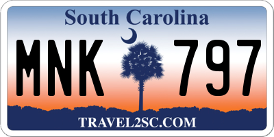 SC license plate MNK797