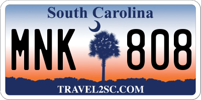 SC license plate MNK808