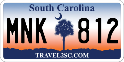 SC license plate MNK812