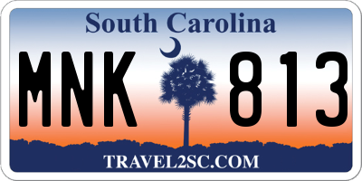 SC license plate MNK813