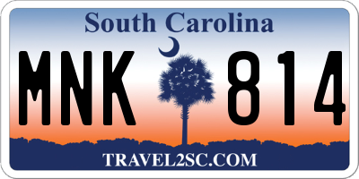 SC license plate MNK814