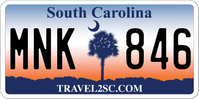 SC license plate MNK846