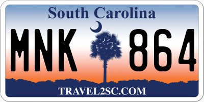 SC license plate MNK864