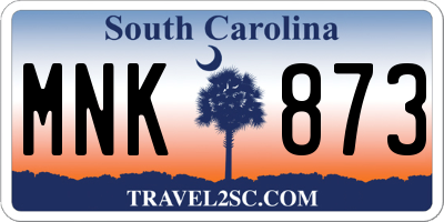 SC license plate MNK873
