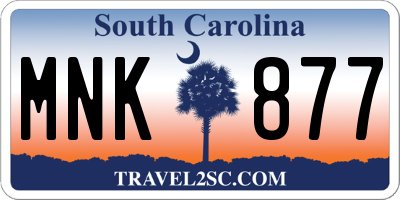 SC license plate MNK877