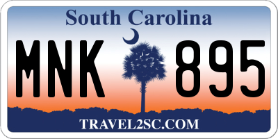 SC license plate MNK895