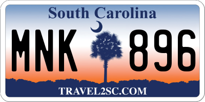 SC license plate MNK896