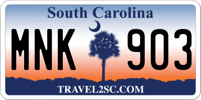 SC license plate MNK903