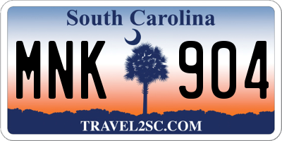 SC license plate MNK904