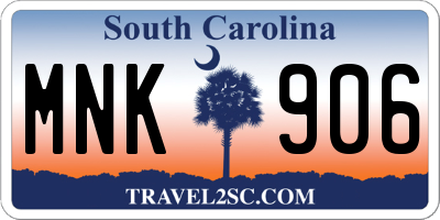SC license plate MNK906