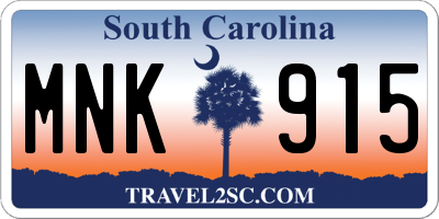 SC license plate MNK915