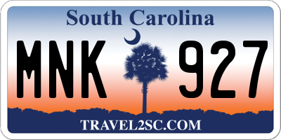 SC license plate MNK927