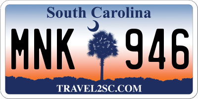 SC license plate MNK946