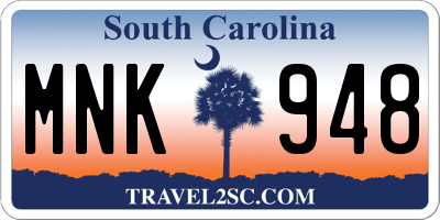 SC license plate MNK948
