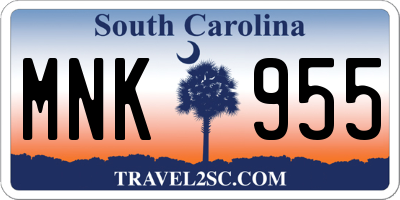 SC license plate MNK955