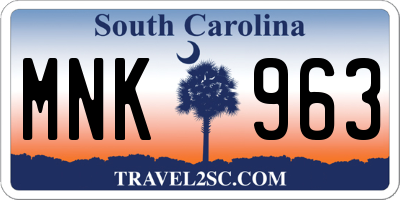 SC license plate MNK963