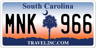 SC license plate MNK966