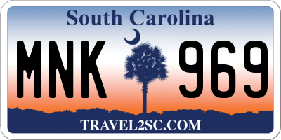 SC license plate MNK969