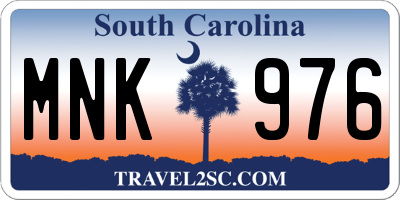 SC license plate MNK976
