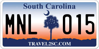 SC license plate MNL015