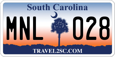 SC license plate MNL028