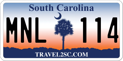SC license plate MNL114