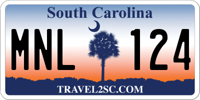 SC license plate MNL124