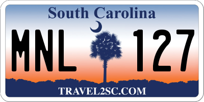 SC license plate MNL127