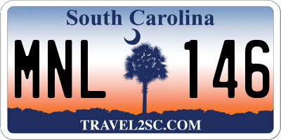 SC license plate MNL146