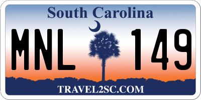SC license plate MNL149