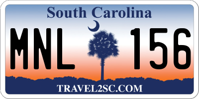SC license plate MNL156