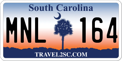 SC license plate MNL164