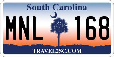 SC license plate MNL168