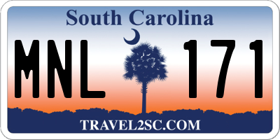 SC license plate MNL171