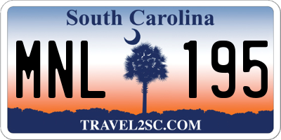 SC license plate MNL195