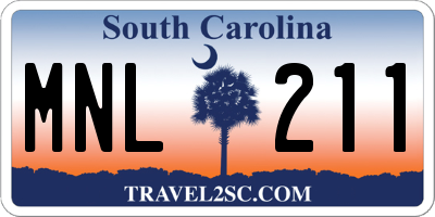 SC license plate MNL211